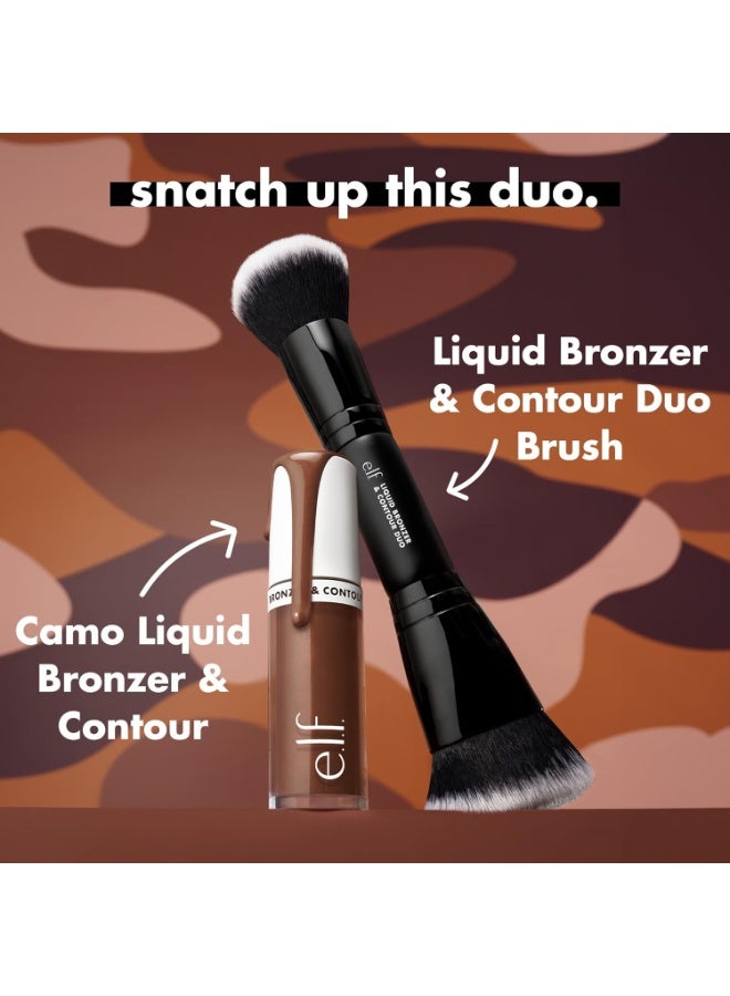 elf e.l.f. Camo Liquid Bronzer & Contour, Silky Highly Pigmented Formula, Creates a Long-Lasting Bronzed Glow & Natural Look, Vegan & Cruelty-Free, 1 Fair - Image 4